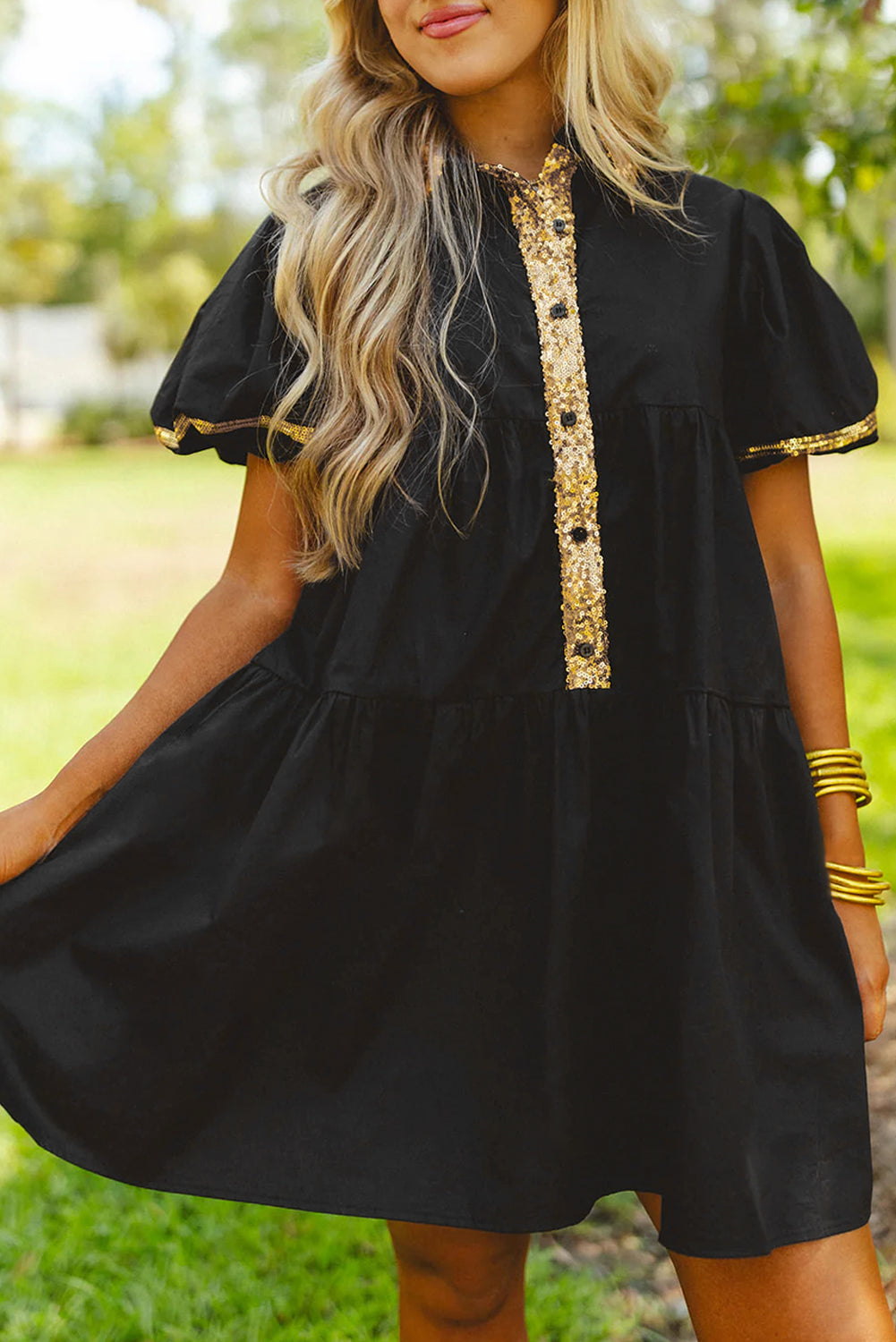 Black & Gold Sequin Dress