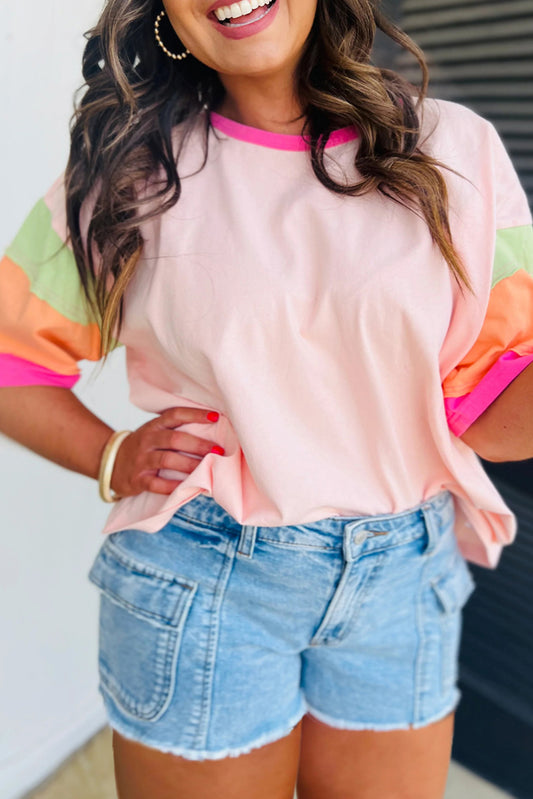 Colorblock Sleeve Oversized Tee